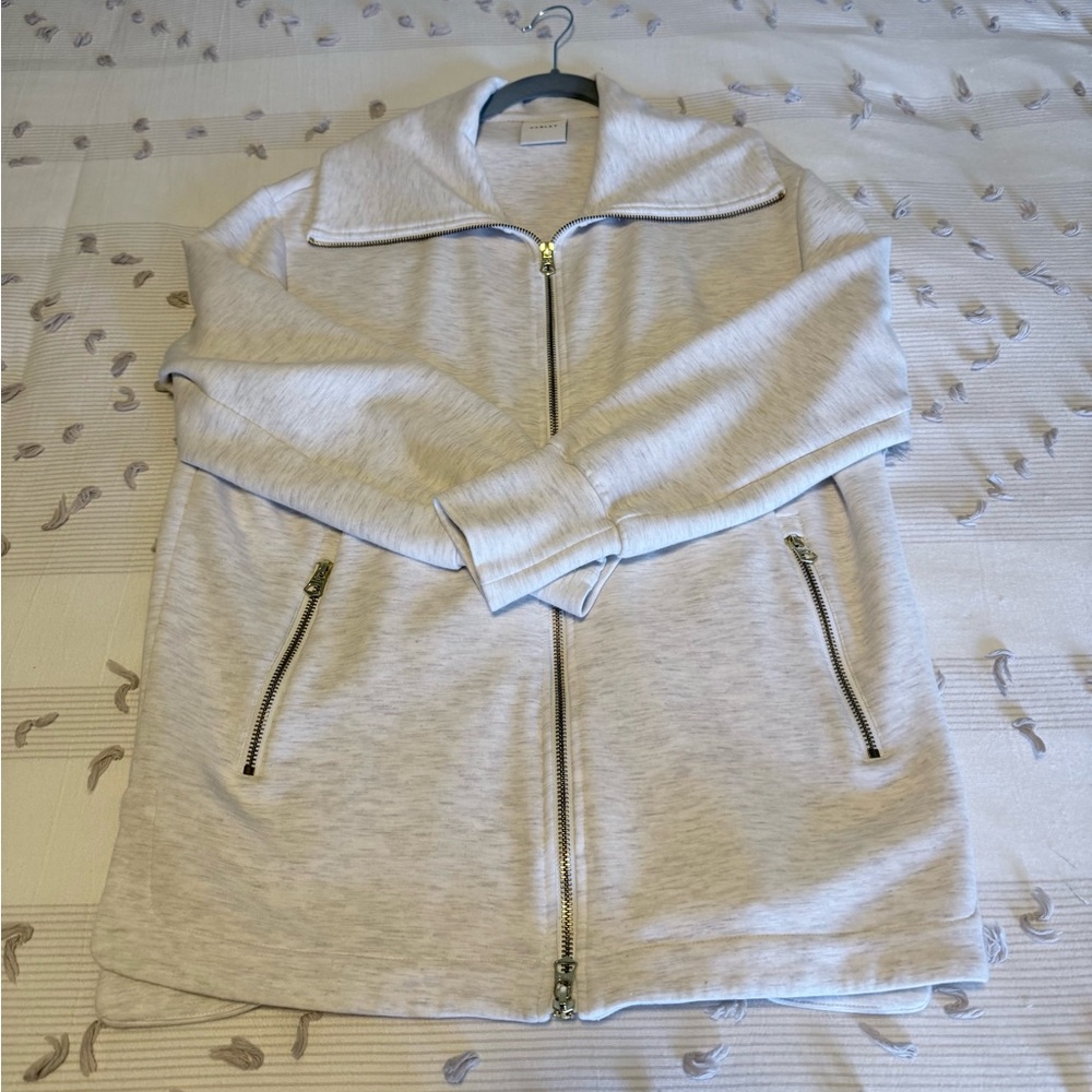 Varley Ivory Marl Zip-Up Jacket
